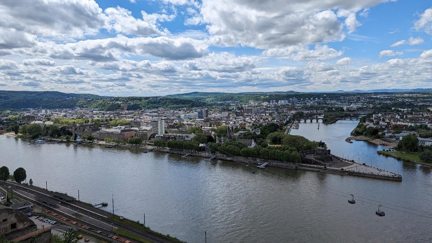 Panorama von Koblenz mit Rhein und Deutschem Eck
